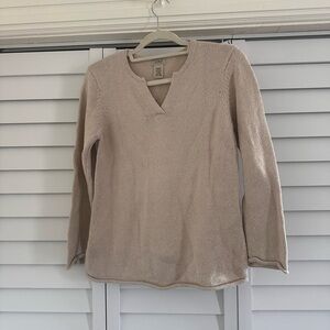 L.L. Bean Silk Cotton Women's Cream Knit Sweater